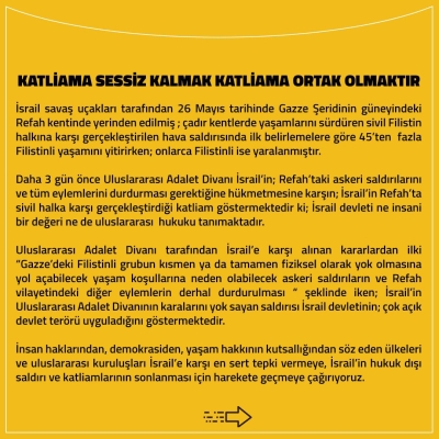 Katliama Sessiz Kalmak Katliama Ortak Olmaktır.