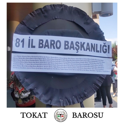 81 İl Barosu Adına İsrail Büyükelçiliği Önüne Siyah Çelenk Bırakıldı.