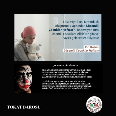 2 - 8 Kasım Lösemili Çocuklar Haftası