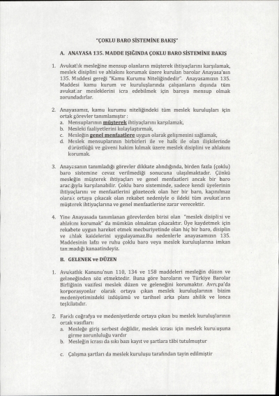 Avukatlık Yasasında Yapılması Düşünülen Değişiklikler ile İlgili Tokat Milletvekillerine Gönderilen Yazılar.