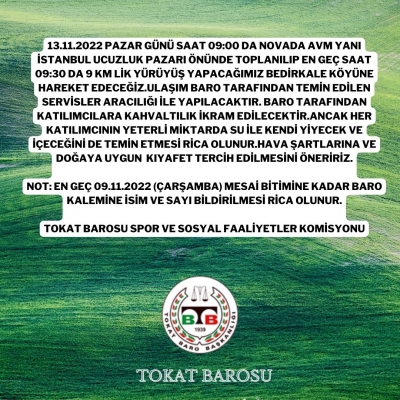 Doğa Yürüyüşü Etkinliği