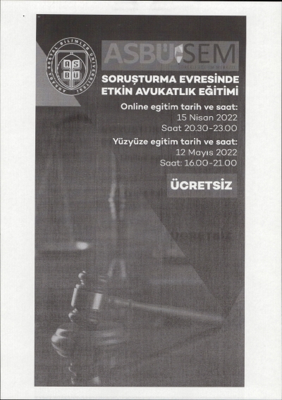 Soruşturma Evresinde Etkin Avukatlık Eğitimi