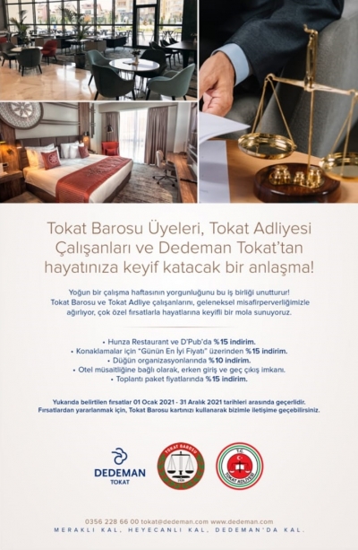 Tokat Dedeman Otel ile Yapılan Anlaşma 