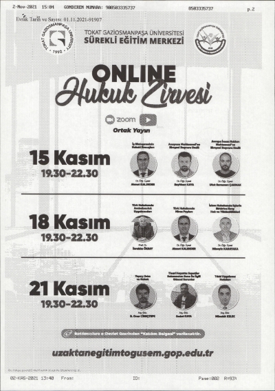 Tokat GOP. Üniversitesi Rektörlüğü'nün Düzenlediği Ücretsiz Mesleki Seminerler