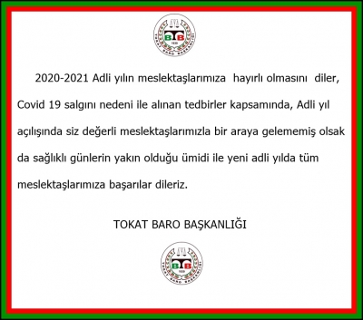 Yeni Adli Yıl Kutlu Olsun.